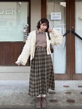 「アイテム（ヘアアクセサリー）」を使った、みおさん（レディース・159cm・20代）の秋コーディネート