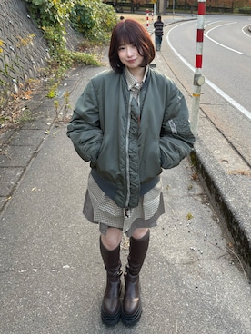 「アイテム（ソックス/靴下）」を使った、みおさん（レディース・159cm）の秋コーディネート