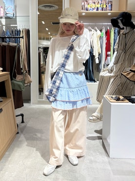 「CIAOPANIC TYPY（チャオパニックティピー）のアイテム（キャップ）」を使った、shihoさん（レディース・161cm）の夏コーディネート