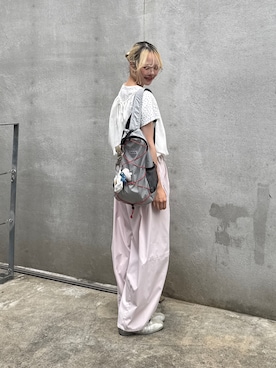 「アイテム（バッグ、グレー系）」を使った、shihoさん（レディース・161cm）の夏コーディネート