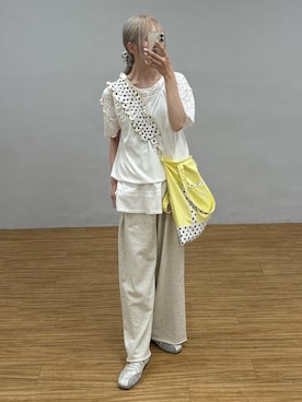 「アイテム（スウェットパンツ）」を使った、shihoさん（レディース・161cm）の夏コーディネート