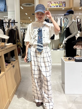 「アイテム（キャップ）」を使った、shihoさん（レディース・161cm）の夏コーディネート