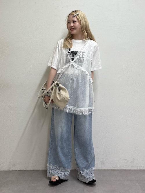 新品✨‼️EGO TRIPPING❤️裾 レース ❤️スウェット チュニック セール】【衿取り外し可】裾レースチュニック（スウェット）｜OLIVE