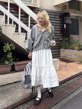 「CIAOPANIC TYPY（チャオパニックティピー）の【ゆるっと抜け感大人フーディー】ピグメントダンボールパーカー（パーカー、グレー系）」を使った、shihoさん（レディース・161cm）の秋コーディネート