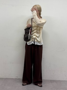 「CIAOPANIC TYPY（チャオパニックティピー）のアイテム（スラックス）」を使った、shihoさん（レディース・161cm）の春コーディネート