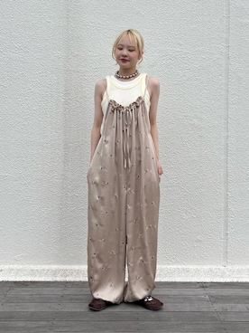 「アイテム（サロペット/オーバーオール）」を使った、shihoさん（レディース・161cm）の夏コーディネート