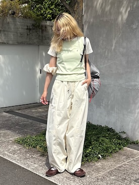 「アイテム（バッグ、グレー系）」を使った、shihoさん（レディース・161cm）の夏コーディネート