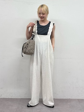 「CIAOPANIC TYPY（チャオパニックティピー）の【販売枚数13万枚突破!!】＜抗菌防臭＞2WAY配色タンクトップ（タンクトップ、グレー系）」を使った、shihoさん（レディース・161cm）の春コーディネート