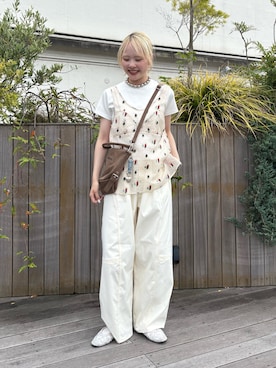「CIAOPANIC TYPY（チャオパニックティピー）のアイテム（バッグ）」を使った、shihoさん（レディース・161cm）の夏コーディネート