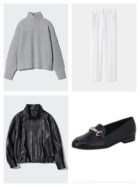 「UNIQLO（ユニクロ）のアイテム（ブルゾン）」を使った、oooommmさん（レディース・164cm）の秋コーディネート