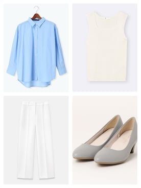 「PLST（プラステ）のアイテム（パンツ）」を使った、oooommmさん（レディース・164cm）の春コーディネート