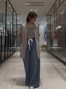 「アイテム（その他アウター）」を使った、hanejiさん（レディース・154cm）の夏コーディネート