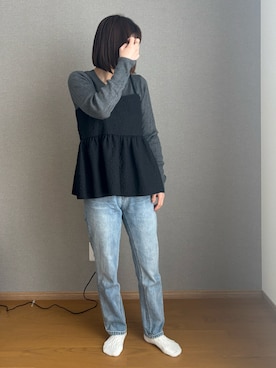 「GRL」｜「アイテム（その他トップス）」を使った、yuimama1025さん（レディース・154cm）の春コーディネート