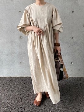 「INTER FACTORY（インターファクトリー）のアイテム（ワンピース/ドレス）」を使った、𝙵𝚞𝚞さん（レディース・159cm）の夏コーディネート