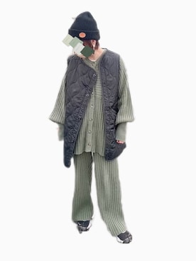 「IL BISONTE（イルビゾンテ）のアイテム（帽子）」を使った、m33uさん（レディース・159cm）の冬コーディネート