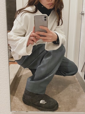 「寒い」｜「アイテム（セットアップ）」を使った、umiikoさん（レディース・153cm）の冬コーディネート