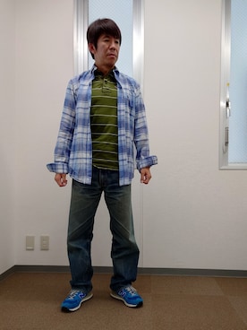 「Big John（ビッグジョン）のアイテム」を使った、gisaoさん（メンズ・171cm）の夏コーディネート