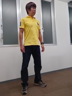 「EVISU（エヴィス）のアイテム（デニムパンツ、ブルー系）」を使った、gisaoさん（メンズ・171cm）の秋コーディネート
