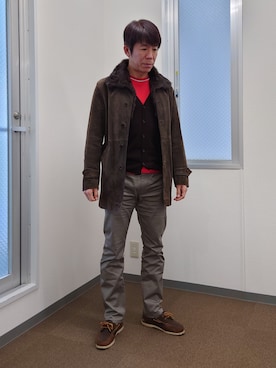 「RED WING（レッドウィング）のアイテム（スリッポン）」を使った、gisaoさん（メンズ・171cm）の冬コーディネート