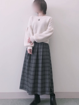 「axes femme（アクシーズファム）のアイテム（パンツ）」を使った、のはなさん（レディース・169cm）の冬コーディネート