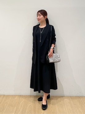 「INDIVI（インディヴィ）の【美シルエット】ノースリーブワンピース（ワンピース、グレー系）」を使った、maiさん（レディース・153cm）の夏コーディネート