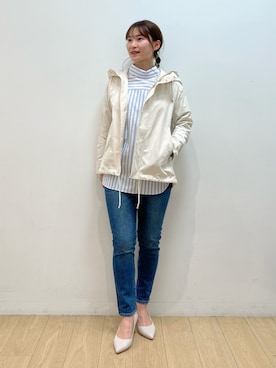 「春コート」｜「アイテム（ブルゾン）」を使った、maiさん（レディース・153cm）の春コーディネート