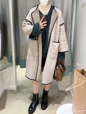 「ローリーズファーム(LOWRYS FARM)」｜「アイテム（その他アウター）」を使った、ぽんたさん（レディース・167cm）の冬コーディネート