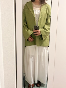 「mideal（マイディール）のアイテム（ジャケット/アウター）」を使った、ぽんたさん（レディース・167cm）の春コーディネート