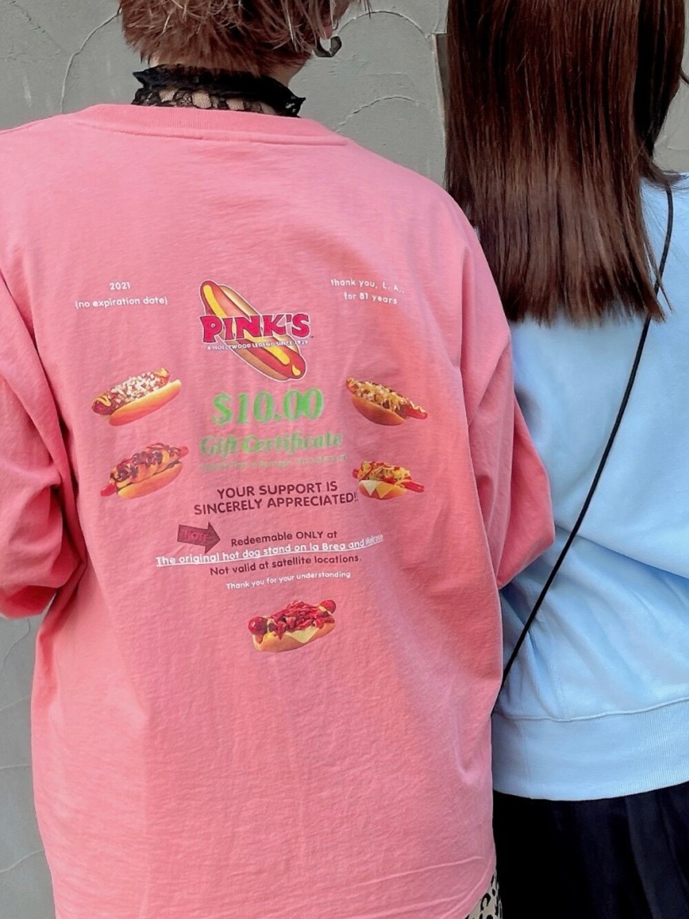 「ピンクコーデ、パステルカラー、ロンT、春コーデ、オーバーサイズ、ビッグシルエット」｜「CIAOPANIC TYPYのPINKSホットドッグプリントロンTee（Tシャツ/カットソー、ピンク系）」を使った、Kyu◡̈⃝⋆*さん（レディース・165cm）の春コーディネートの1枚目の写真