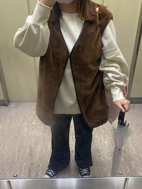 「チャックテイラー」｜「アイテム（スウェット）」を使った、ひぴさんさん（レディース・158cm）の冬コーディネート