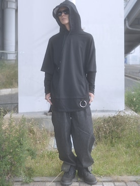 「アイテム（イヤリング、ブラック系）」を使った、ShotaroKonishiさん（メンズ・175cm）の夏コーディネート
