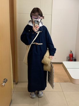 「アイテム（ダッフルコート）」を使った、kcさん（レディース・157cm）の冬コーディネート