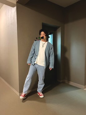 「フェザー」｜「アイテム（スニーカー）」を使った、Chuckyさん（メンズ・169cm）の春コーディネート