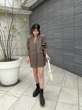 「アイテム（セットアップ）」を使った、もかさん（レディース・159cm）の秋コーディネート