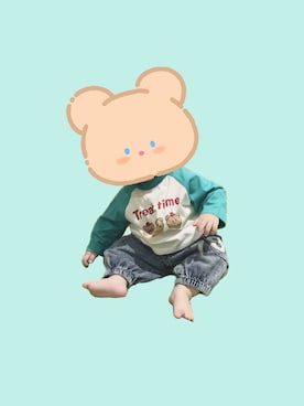 「アイテム（カーゴパンツ）」を使った、とのとにどねさん（キッズ・70cm）の秋コーディネート
