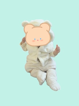 「MIKI HOUSE（ミキハウス）のマイクロファーブルマ（その他ベビーウェア）」を使った、とのとにどねさん（キッズ・70cm）の秋コーディネート