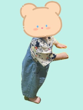 「アイテム（オールインワン・サロペット）」を使った、とのとにどねさん（キッズ・70cm）の秋コーディネート