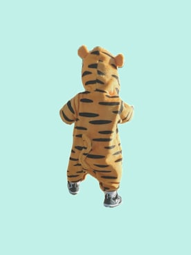 「アイテム（その他ベビーウェア、オレンジ系）」を使った、とのとにどねさん（キッズ・70cm）の冬コーディネート