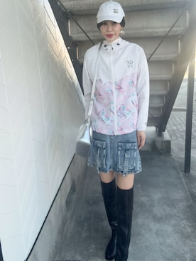 「アイテム（デニムスカート）」を使った、chika@さん（レディース・162cm）の秋コーディネート