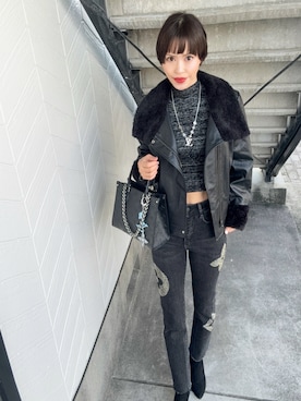 「アイテム（ネックレス）」を使った、chika@さん（レディース・162cm）の秋コーディネート