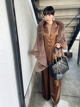 「アイテム（ポンチョ）」を使った、chika@さん（レディース・162cm）の秋コーディネート