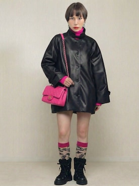 「アイテム（カバーオール）」を使った、chika@さん（レディース・162cm）の冬コーディネート