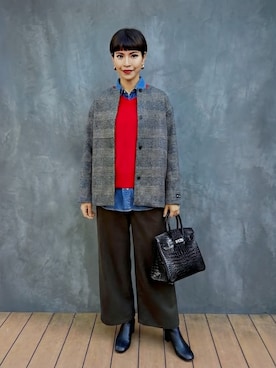 「HERMES（エルメス）のアイテム」を使った、chika@さん（レディース・162cm）の冬コーディネート