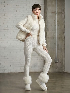 「アイテム（ダウンベスト）」を使った、chika@さん（レディース・162cm）の冬コーディネート