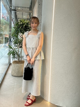 「NATURAL BEAUTY BASIC（ナチュラルビューティーベーシック）のアイテム」を使った、Rinkaさん（レディース・149cm）の夏コーディネート