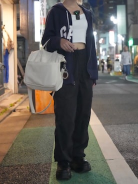 「GAP（ギャップ）のアイテム」を使った、はるにゃさん（レディース・148cm）の春コーディネート