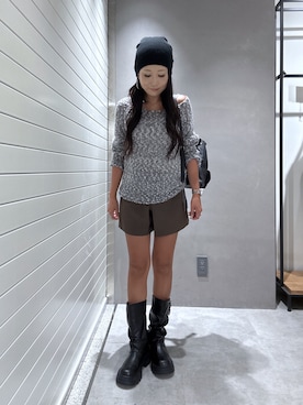 「FREE'S MART（フリーズマート）のアイテム（ニット/セーター）」を使った、RIさん（レディース・156cm）の秋コーディネート