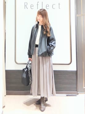 「Reflect（リフレクト）のアイテム（パンツ）」を使った、Chiiさん（レディース・159cm）の秋コーディネート