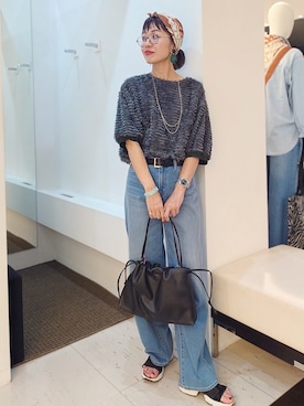 「INDIVI（インディヴィ）のアイテム」を使った、MUTSUKOさん（レディース・163cm）の秋コーディネート