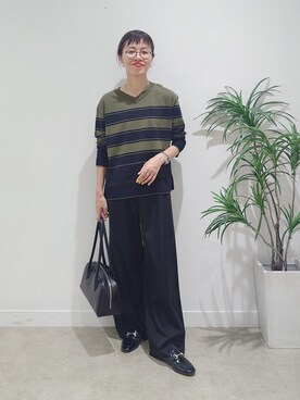 「アイテム（ボストンバッグ）」を使った、MUTSUKOさん（レディース・163cm・50代）の夏コーディネート